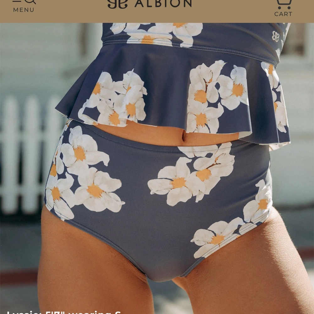ISO!! ( not for sale ) this Albion Daisy Tankini and High Rise bottoms set Sz L